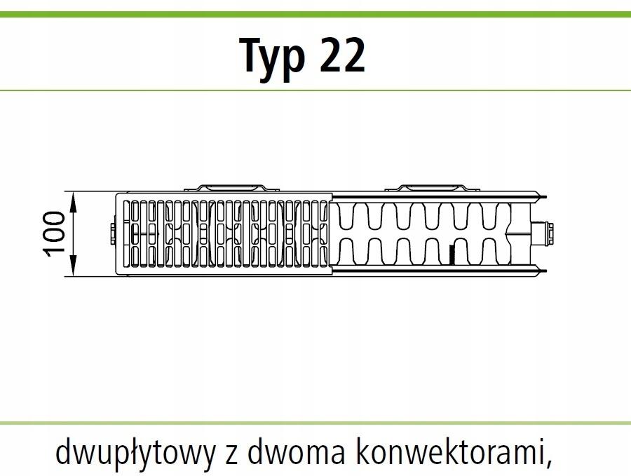 Grzejnik stalowy KERMI V 22 500X1300 X2 dolny prawy48h