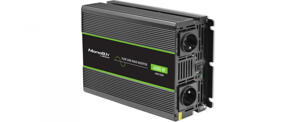 Przetwornica napięcia Monolith | 2000W | 4000W | 12V na 230V | Czysty Sinus