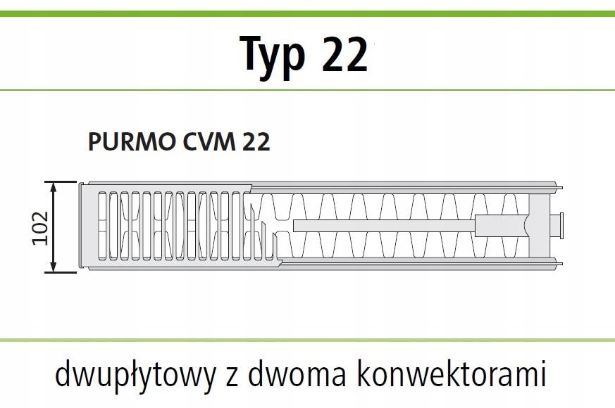 PURMO CVM22 300x400 VM 22 dolny środkowy SZARY