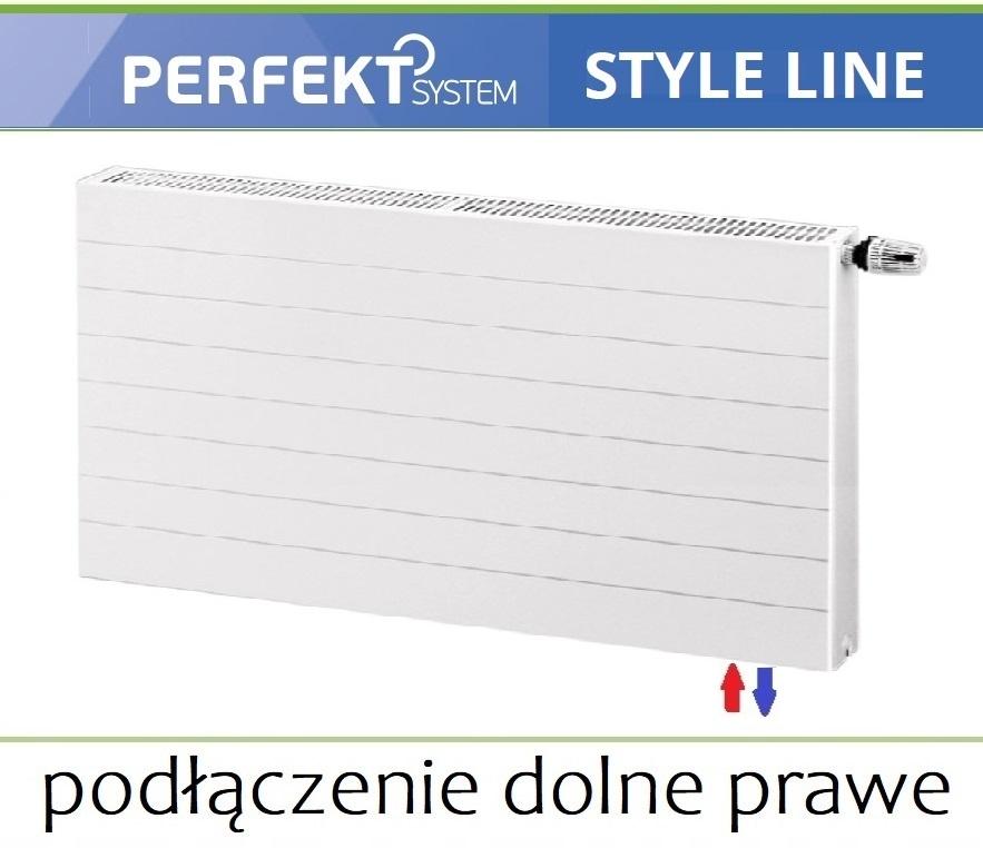 Polski grzejnik dekoracyjny PERFEKT STYLE LINE CV22 600x700 V 22 Prawy 48h