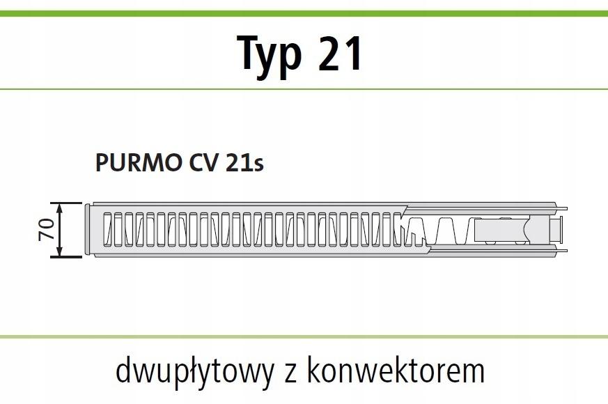 PURMO CV21 900x800 V 21 dolny RAL 9005 CZARNY