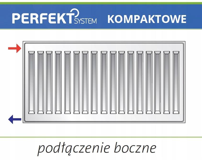 Polski grzejnik stalowy płytowy PERFEKT SYSTEM C33 600x900 C 33 Boczny 48h