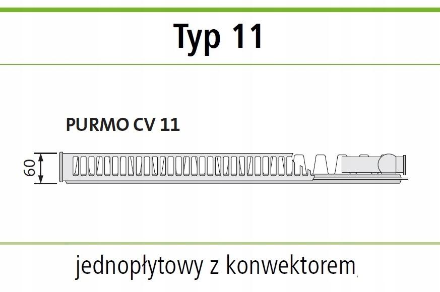 Grzejnik stalowy PURMO V 11 600x1600 dolny prawy48h