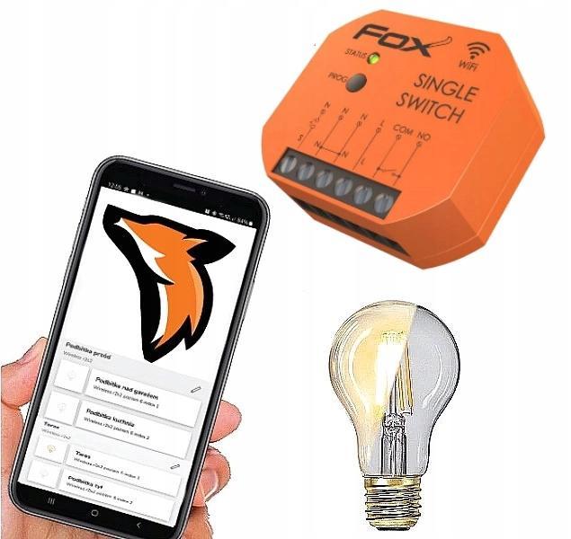 FOX Pojedynczy przekaźnik Wi-Fi 230V FOX SWITCH