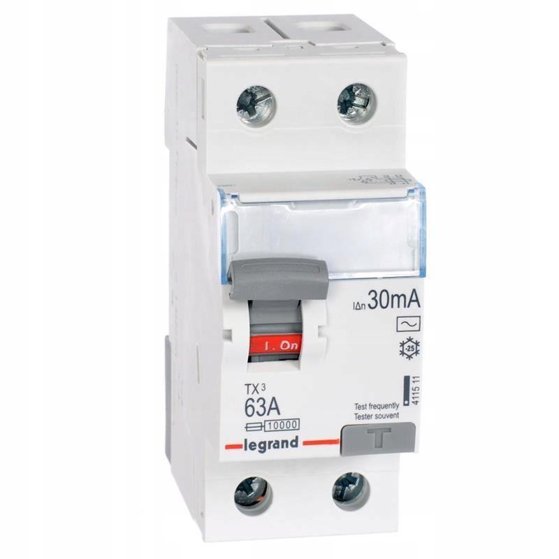 LEGRAND Wyłącznik różnicowoprądowy P302 2P 63A 30MA TYP AC TX3