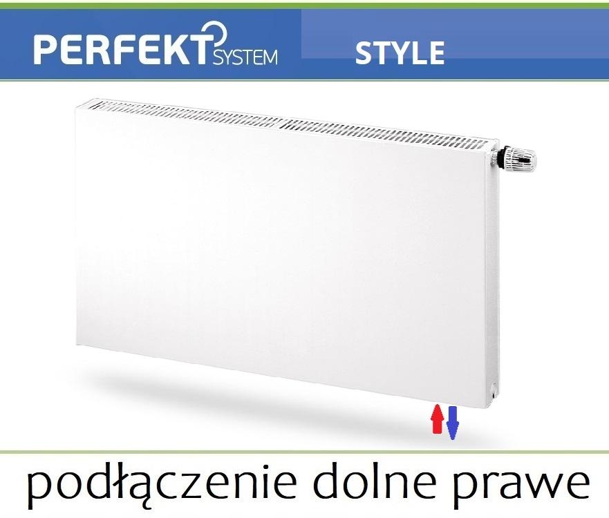 Polski grzejnik dekoracyjny PERFEKT STYLE CV22 600x1200 PLAN V 22 Prawy 48h