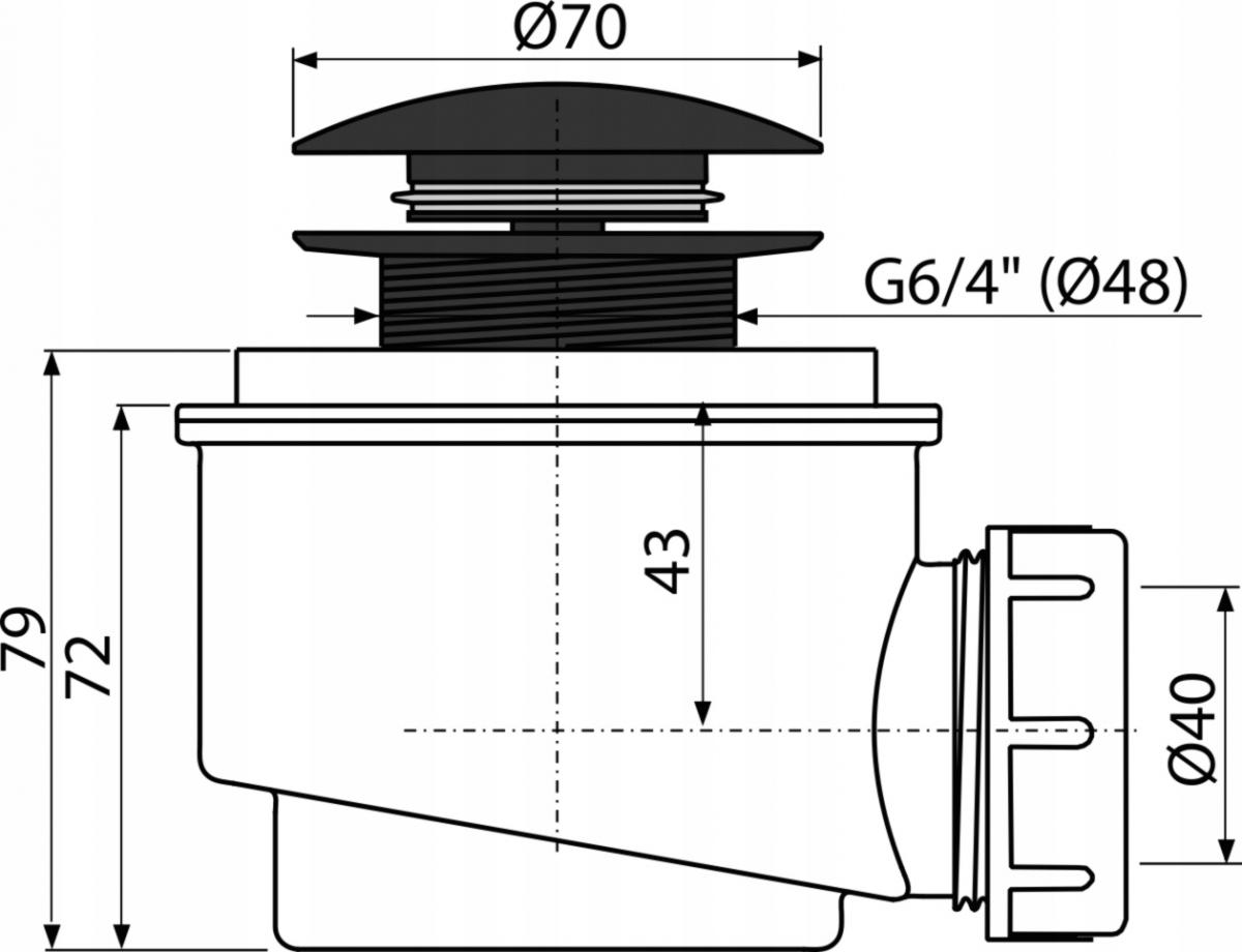 ALCADRAIN Syfon brodzikowy Clik-Clak, czarny mat