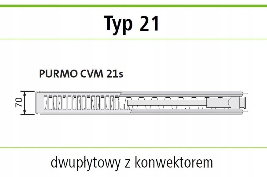 PURMO CVM21 500x1600 VM 21 dolny środkowy CZARNY