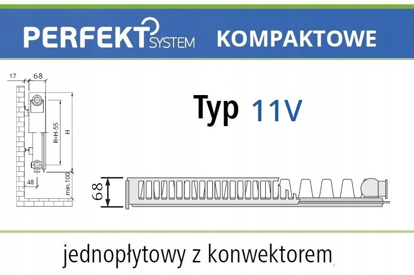 GRZEJNIK PERFEKT STYLE LINE CV11 500x1100 Typ V 11 Prawy