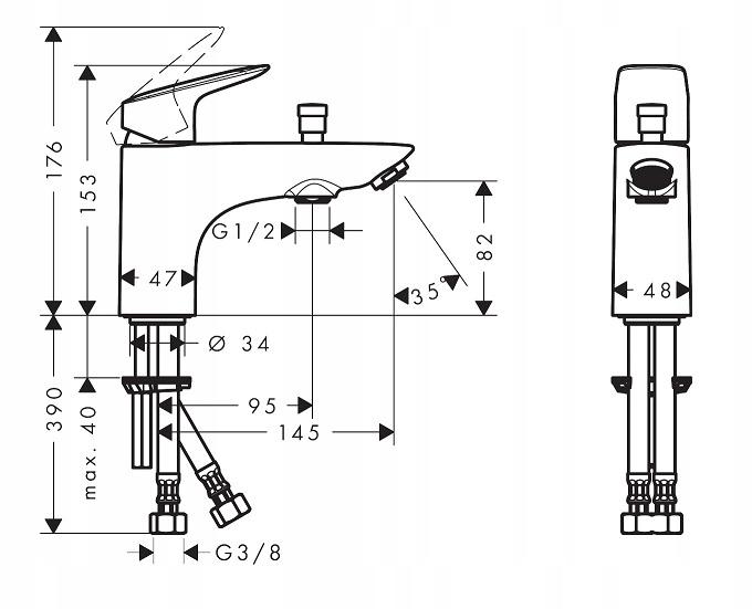 HANSGROHE Bateria umywalkowa HANSGROHE Logis 70 1-uchwytowa chrom
