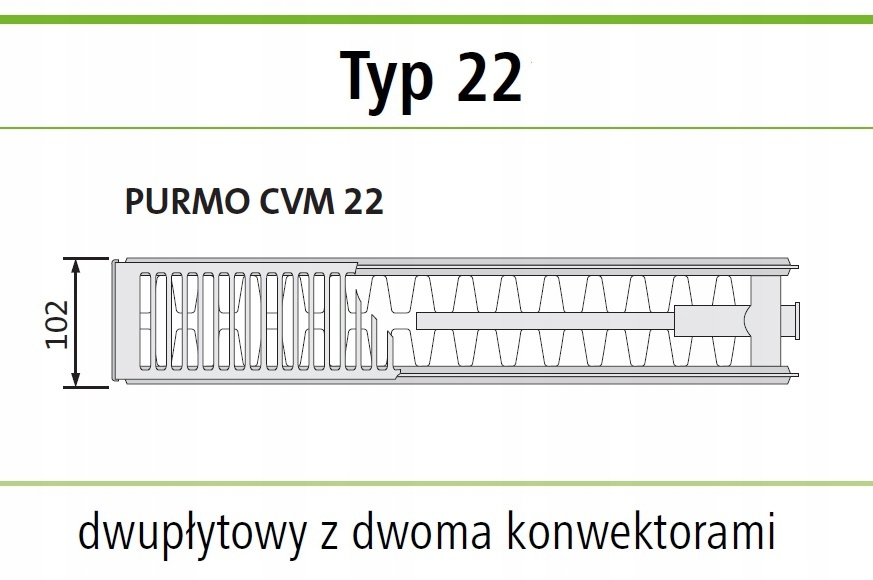 Grzejnik PURMO VM 22 900x400 dolny ŚRODKOWY ANTRACYT