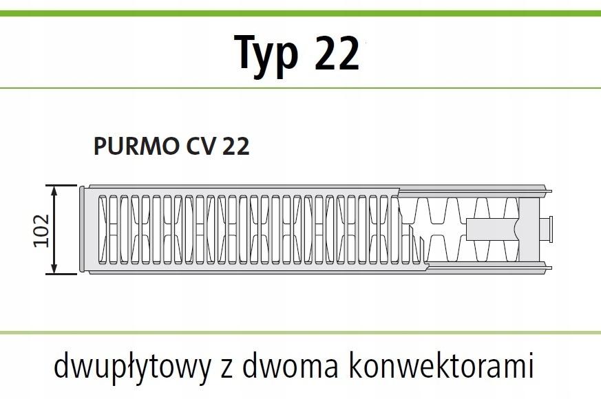 PURMO CV22 300x900 V 22 dolny RAL 9005 CZARNY