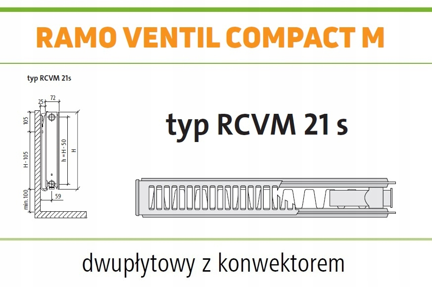 PURMO RAMO RCVM21 300x1600 CVM 21 DOLNY Środkowy