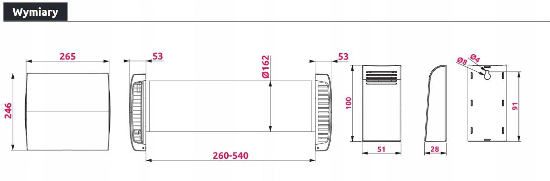 AWENTA Rekuperator kompaktowy AHR160 PLUS