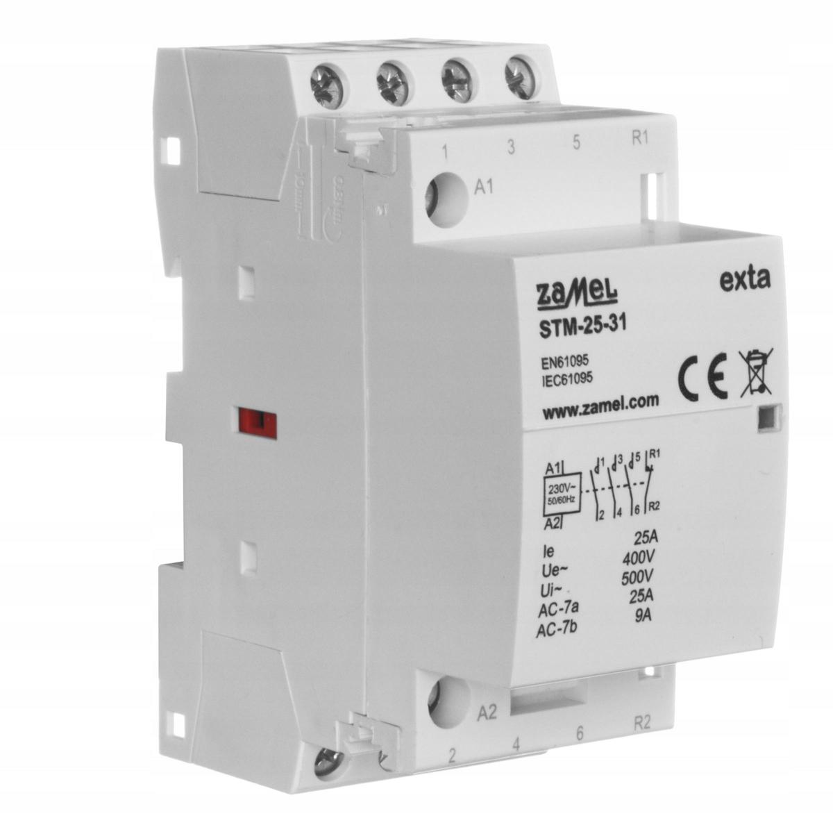 ZAMEL Stycznik modułowy instalacyjny 25A, 3xNO + 1xNC, 230V AC STM-25-31