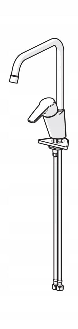 Bateria kuchenna Saga z wysoką,obrotową wylewką. Podłączenie na wężyki.