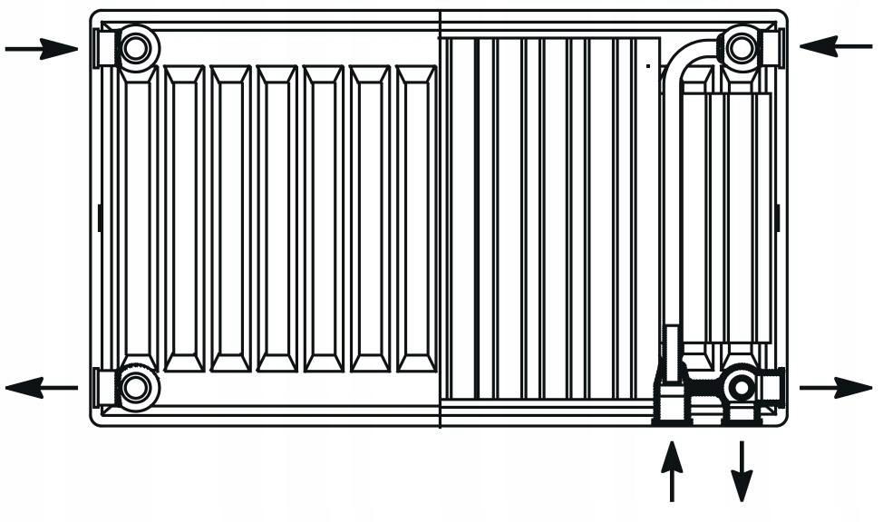 Polski grzejnik stalowy PERFEKT SYSTEM CV22 600x1000 V 22 Dolny 48h