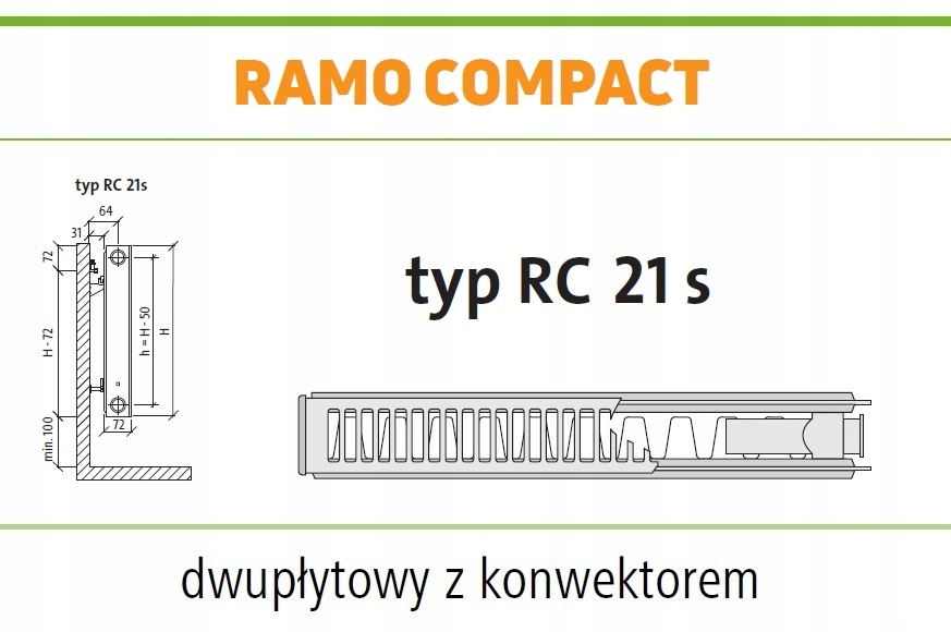 PURMO RAMO RC21 500x2000 C 21 DEKORACYJNY Boczny