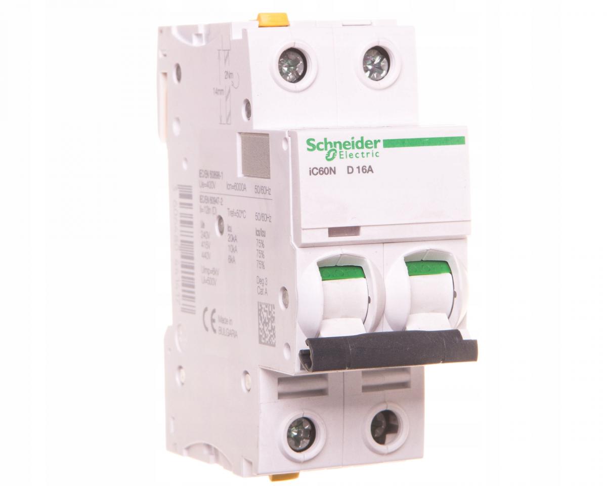 SCHNEIDER ELECTRIC Wyłącznik nadprądowy iC60N-D16-2 D 16A 2-biegunowy