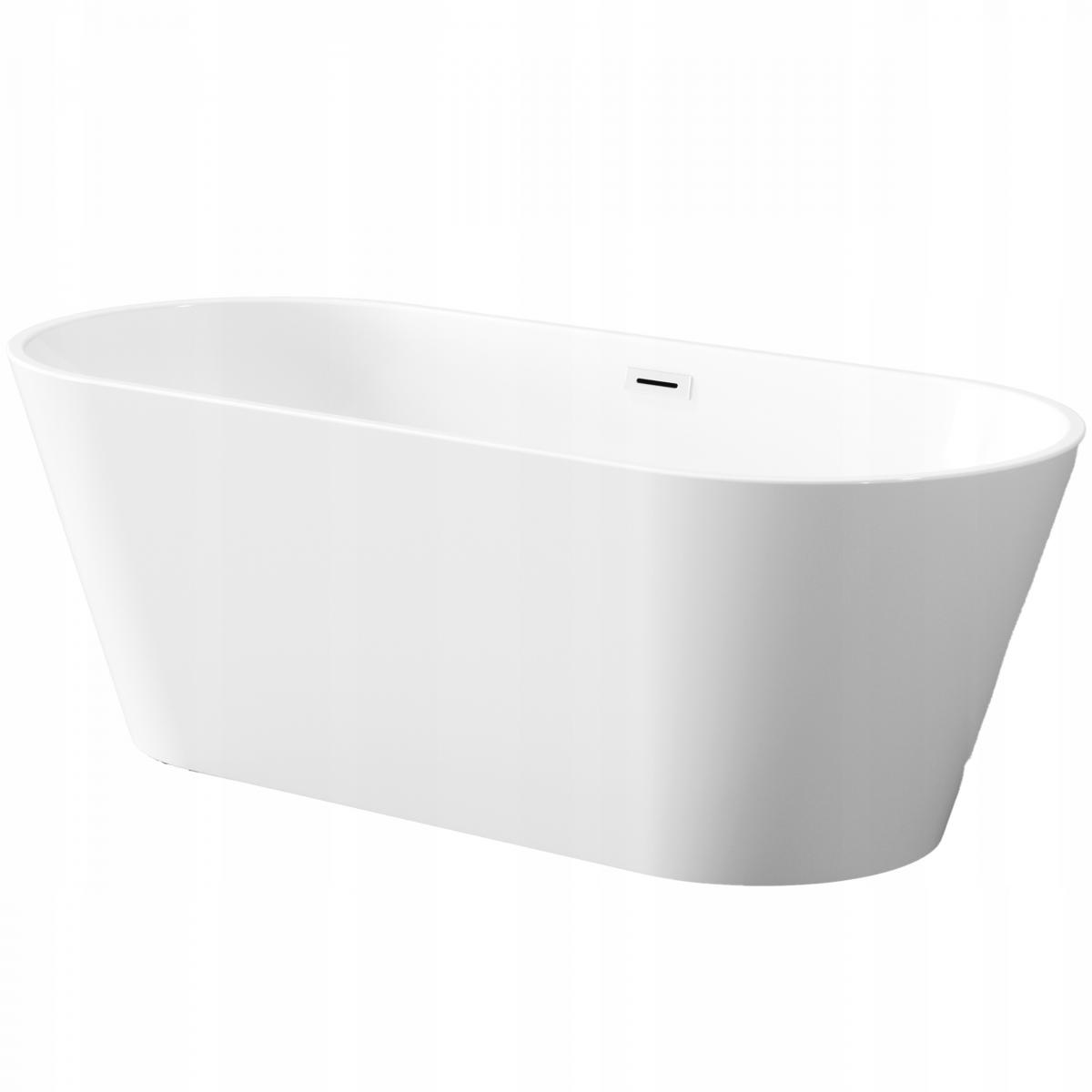 INVENA WANNA WOLNOSTOJĄCA 170 CM LIMNOS Z SYFONEM CHROM