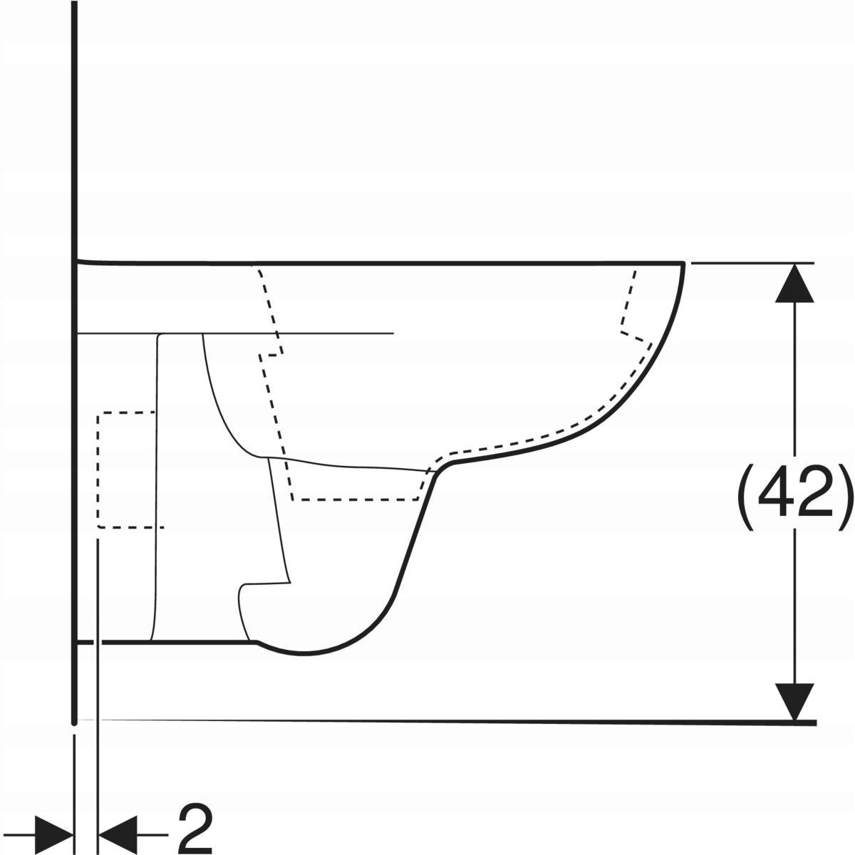 GEBERIT Miska wisząca WC Selnova, lejowa, B35.8 cm, H33.2 cm, T53cm