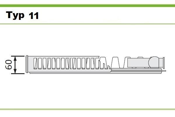 Grzejnik PURMO V 11 400x2000 dolny PRAWY