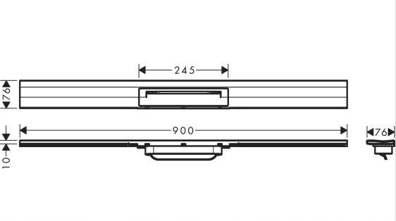 RainDrain Flex Element zewnętrzny odpływu 900 z możliwością przycięcia i do