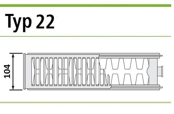 Grzejnik INVENA C22 550x600 C 22 Boczny CZARNY