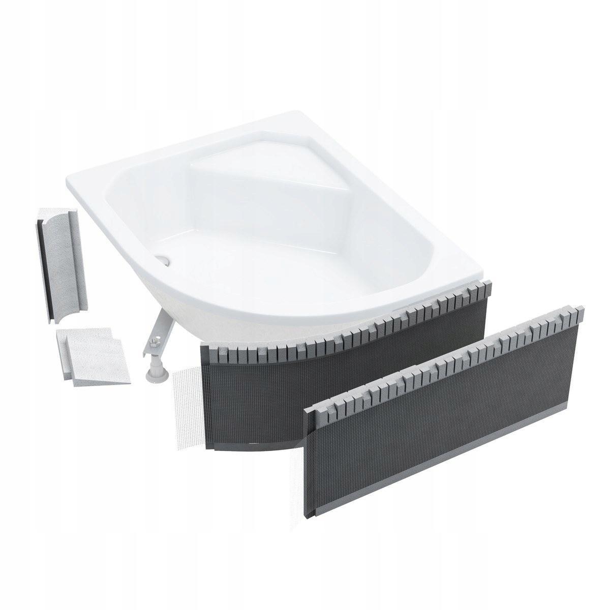 SCHEDPOL Obudowa pod płytki uniwersalna do brodzików max 90+90x36, 160x36cm