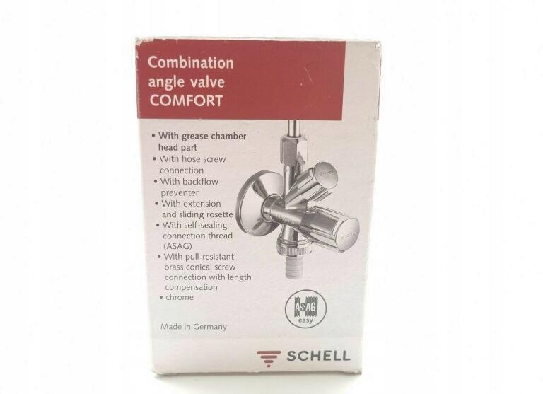 SCHELL Zawór kombinowany kątowy Comfort 1/2 chrom z BSZ,ASAG