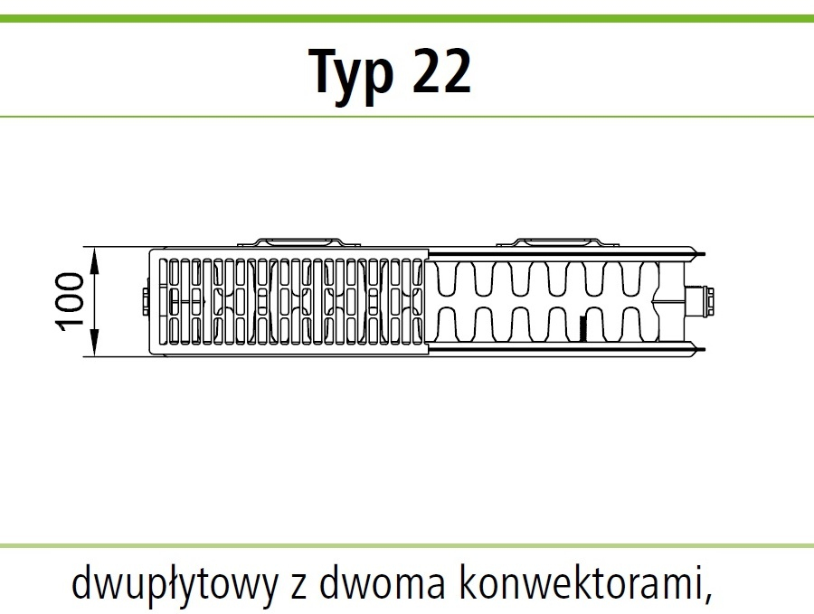 Grzejnik KERMI C22 200x1200 814W typ C 22 BOCZNY