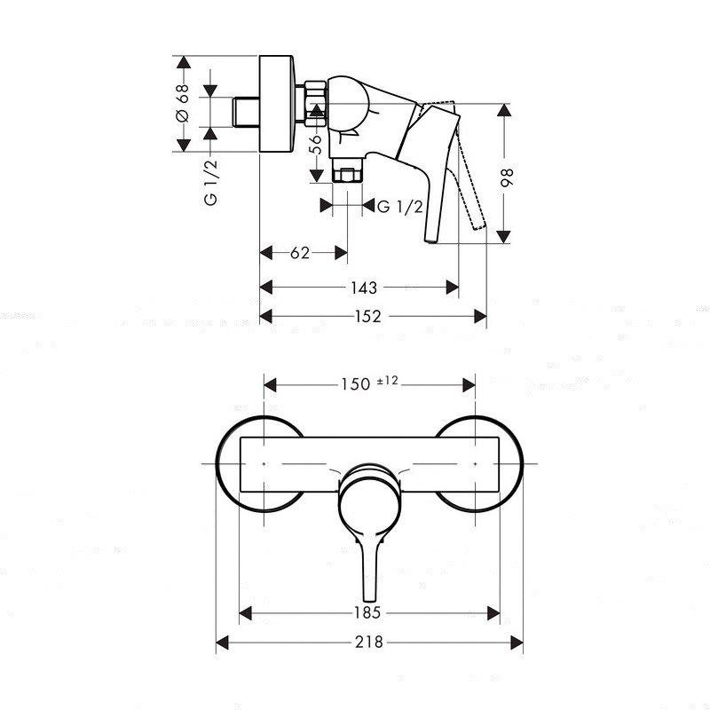 Bateria prysznicowa Hansgrohe Talis S jednouchwytowa bateria prysznicowa, m