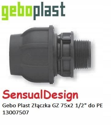 Złączka zaciskowa PP 75x2 1/2 GZ gwint zewnętrzny PN10, do rur PE, kolor c