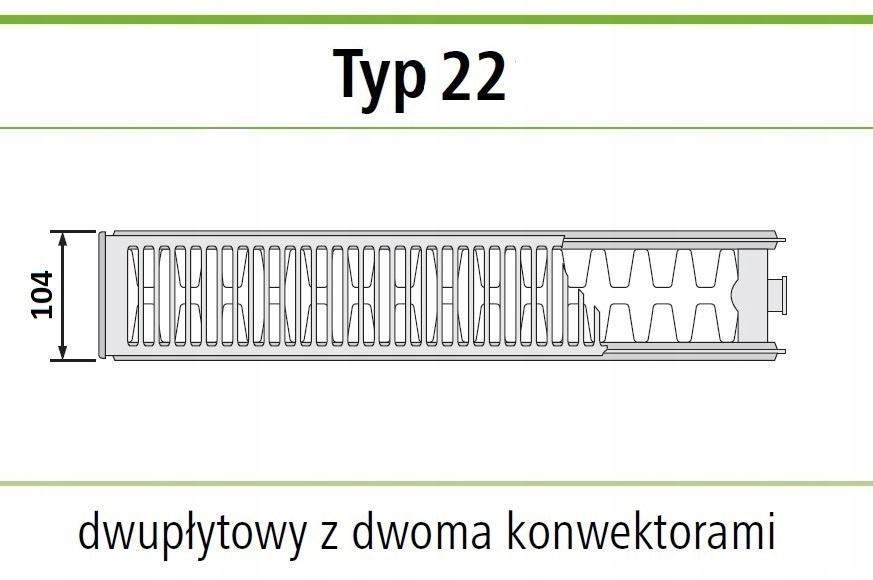 Grzejnik stalowy INVENA C22 900x900 C 22 Boczny 48h