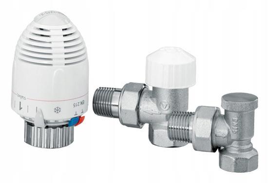 Zestaw termostatyczny kątowy duży VECTOR MAX (ZT22FK15, GZ05, ZO-K-15) nikl
