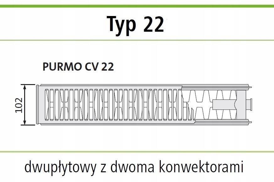 Grzejnik stalowy PURMO V 22 300x2000 dolny 48h