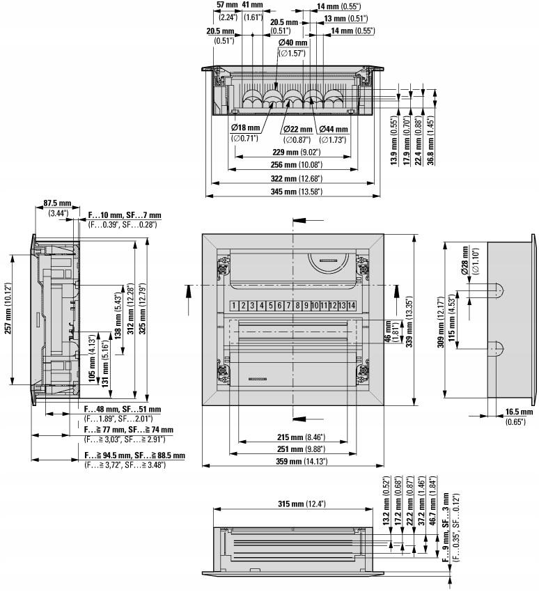 EATON Rozdzielnica podtynkowa KLV-12UPS-SF