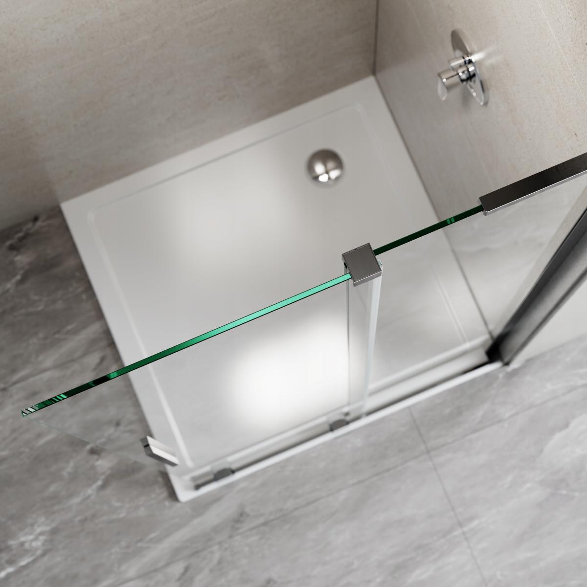 KABINA WALK-IN PRZESUWNA 90 CM, TRANSP 8 MM, CHROM