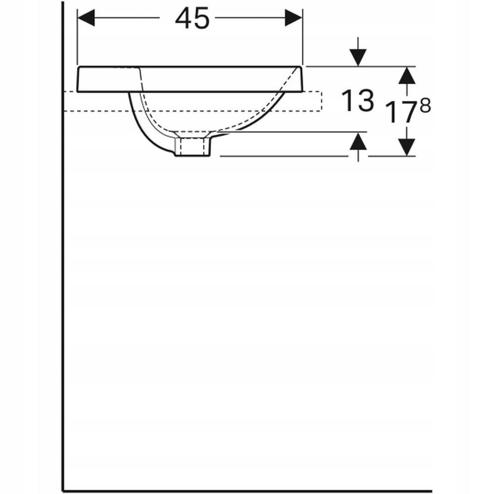 Umywalka Variform wpuszczana w blat, owalna, B55 cm, H17.8 cm, T45 cm, z pr
