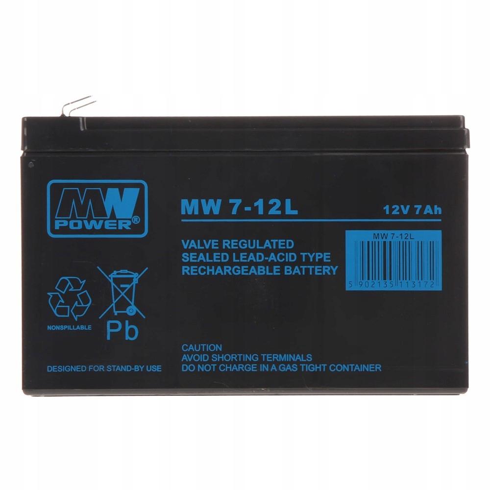 MPL POWER MW Power Akumulator AGM AGM 12V/7Ah 6-9 lat (szeroki konektor)