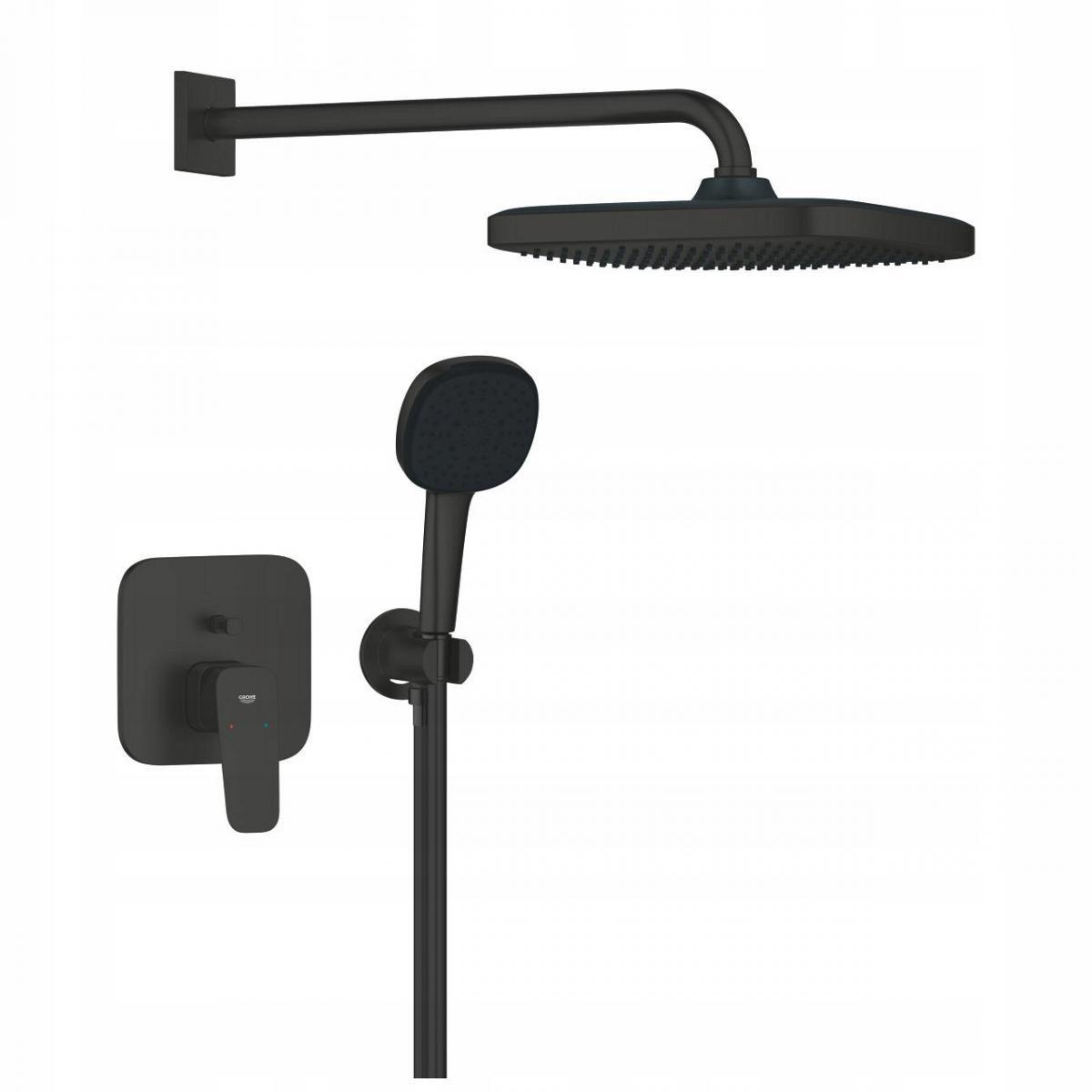 Zestaw prysznicowy CUBEO podtynkowy z deszczownicą Tempesta 250 matte black