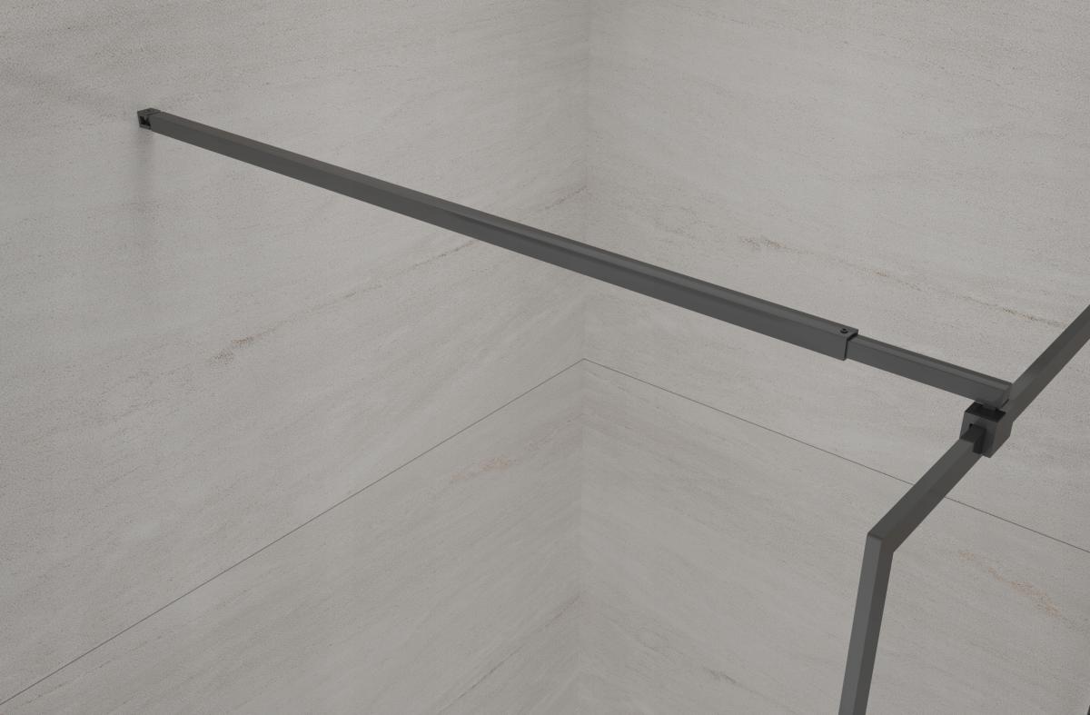 INVENA KABINA WALK-IN II 110X200CM RAMKA 8MM SHINY-GLASS CZARNY
