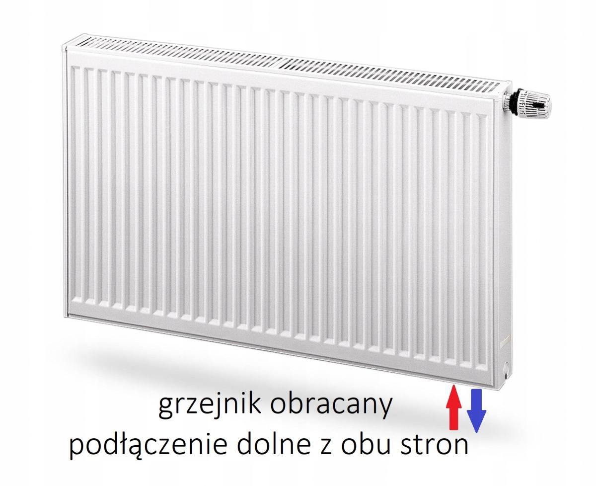 Grzejnik stalowy PURMO CV22 600x1000 V 22 dolny RAL 9005 CZARNY 48h