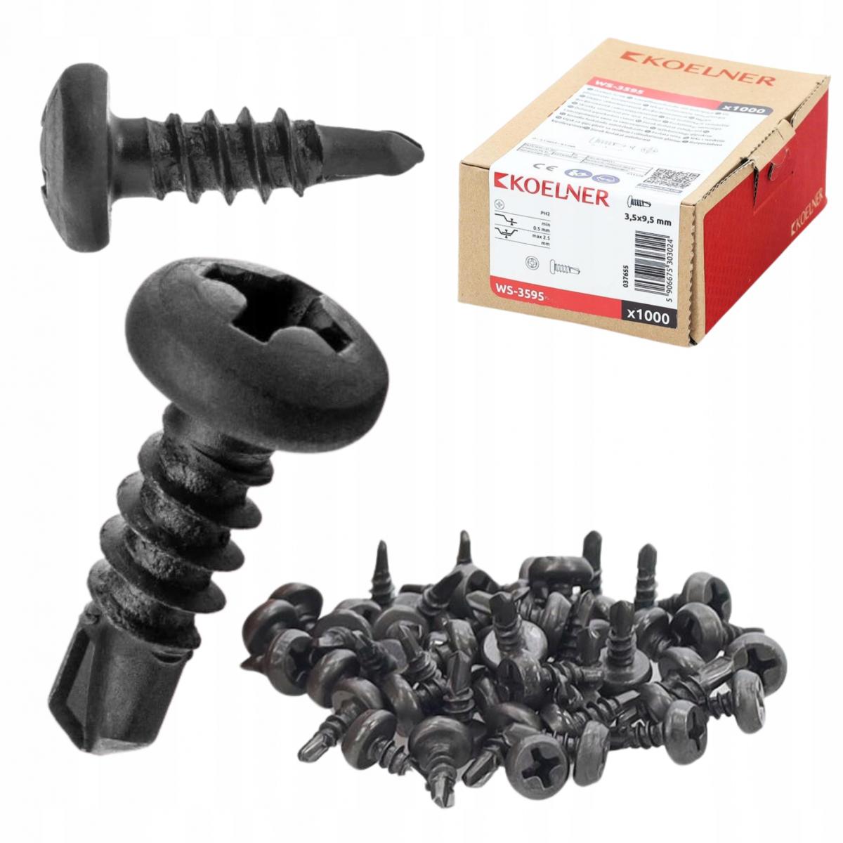 KOELNER Samowiercące wkręty fosfatowane do skręcania profili WS 3,9x11mm