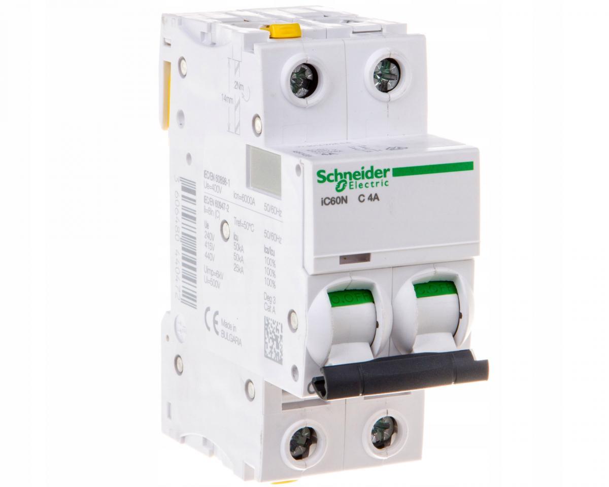 SCHNEIDER ELECTRIC Wyłącznik nadprądowy iC60N-C4-2 C 4A 2-biegunowy