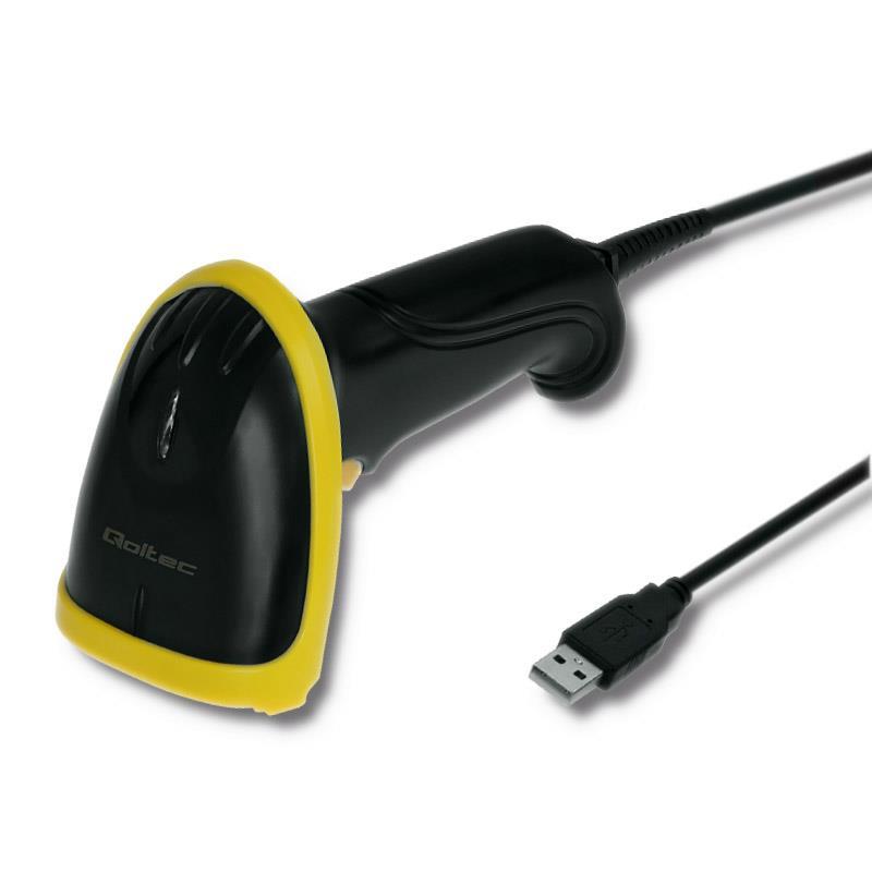 QOLTEC Laserowy czytnik kodów kreskowych 1D, USB, 50860