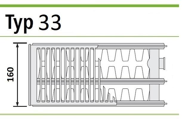 Grzejnik INVENA C33 600x400 C 33 Boczny CZARNY