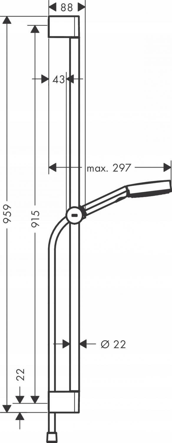 Pulsify Select S Zestaw prysznicowy 105 3jet Relaxation z drążkiem 90 cm