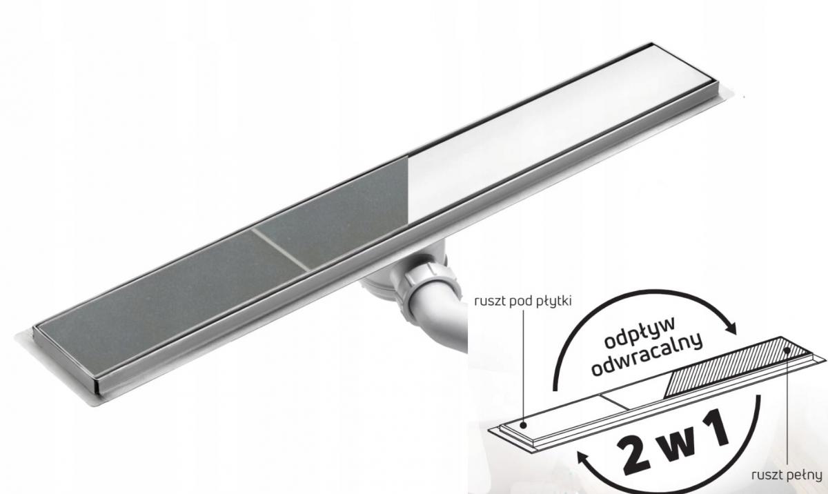 DEANTE Odpływ liniowy podłogowy 100 cm - Odwracalny, stal