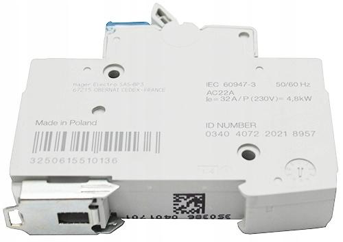 HAGER Rozłącznik izolacyjny modułowy 2P 16A 230VAC